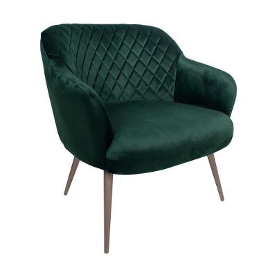 Poltrona Decorativa Kitana Pés Palito Veludo Verde Gran Belo
