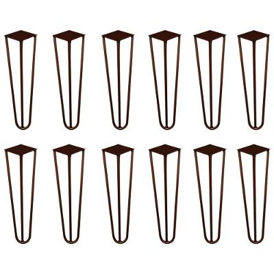 Kit 12 Pés Hairpin Legs G41 Ferro Maciço 30CM Bronze Gran Belo