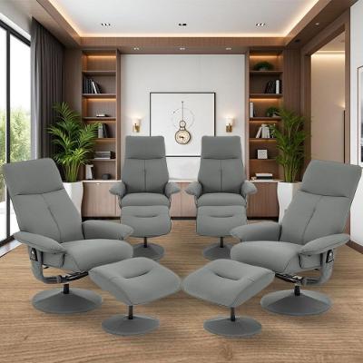 Kit 4 Poltronas Arizona Giratória Reclinável com Apoio de Pés Fendi Gran Belo