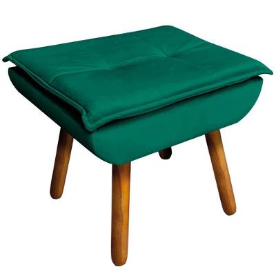 Puff Decorativo Charger G19 Pés Palito Veludo Verde Gran Belo