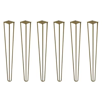 Kit 6 Pés Hairpin Legs G41 Aço 60CM Dourado Gran Belo