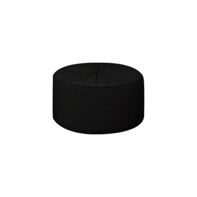 Puff Decorativo Round G45 Veludo Preto Estrutura MDF Gran Belo