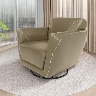 Poltrona Decorativa Valentina G40 Giratória Couro Confortável Caramelo Gran Belo
