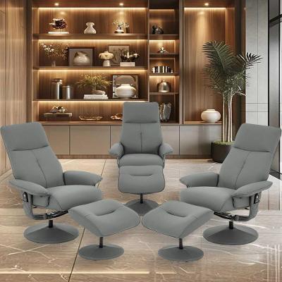 Kit 3 Poltronas Nebraska G56 Reclinável Elétrica Massagem Giratória Couro Sintético Fendi