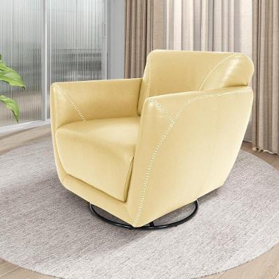 Poltrona Valentina G40 Giratória Couro Espuma D33 Creme Gran Belo