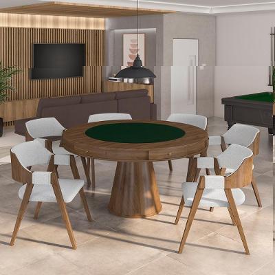 Mesa de Jogos Bellagio 6 Lugares Tampo Reversível Verde Cinza Gran Belo