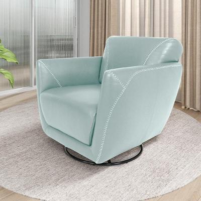 Poltrona Decorativa Valentina G40 Giratória Couro Azul Claro Gran Belo