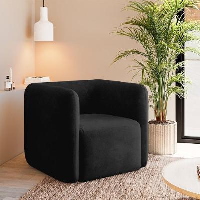 Poltrona Decorativa Trinidad Veludo Base Fixa Preto Gran Belo