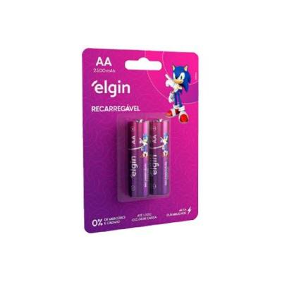 Pilha Recarregável Elgin AA 2500mAh com 2 Unidades