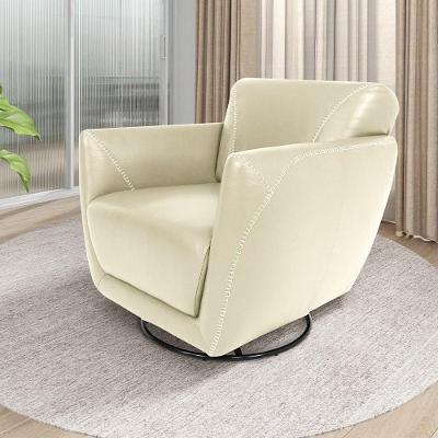 Poltrona Valentina G40 Giratória Couro Confortável Off White Gran Belo