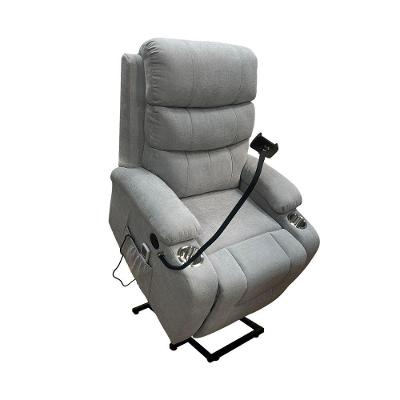 Poltrona Austin Reclinável Elétrica Lift Massagem Linho Cinza Gran Belo