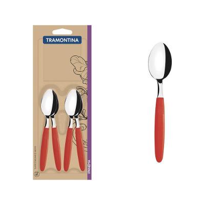 Conjunto de Colheres de Chá Ipanema 12 Peças Aço Inox Vermelho Tramontina