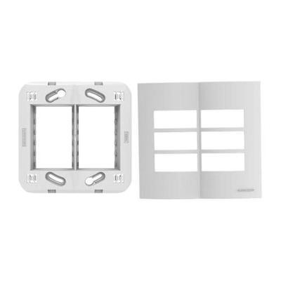 Conjunto Placa 6 Módulos 4x4 com Suporte Linha Brava Branco Soprano