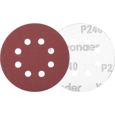 Disco de Lixa com Costado em Pluma 125MM Grão 240 8 Furos 10 Peças Vonder