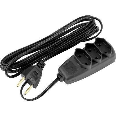 Extensão Elétrica Sort 1655 3 Tomadas 3,0M 250V Compacta Preta Daneva