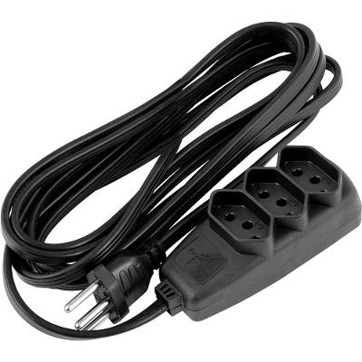 Extensão Elétrica Sort 1786 3 Tomadas 2P+T 3M Preta Daneva