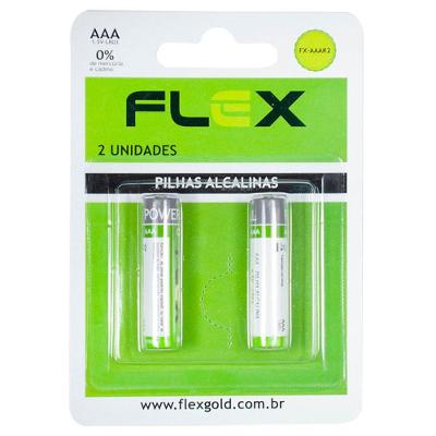 Pilha Alcalina AAA 2 Flex FX-AAAK2 1,5V Cartela 2 Unidades