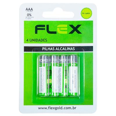 Pilha Alcalina 2 Flex FX-AAK4 AA 1,5V com 4 Unidades de Alta Durabilidade