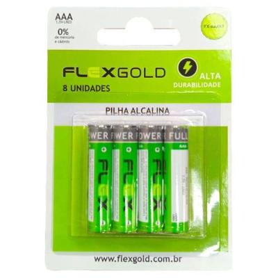 Pilha Alcalina AAA 2 Flex FX-AAAK8 1,5V com 8 Unidades