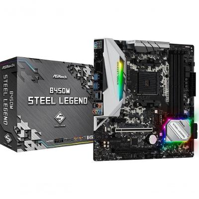 Placa Mãe Asrock B450M Steel Legend AM4 DDR4 128GB M.2 Gigabit