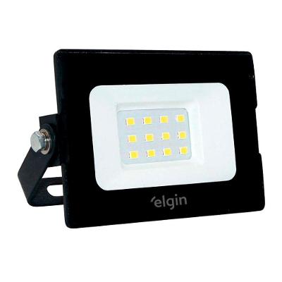 Refletor LED 10W Bivolt 6500K IP65 25000h Preto Elgin
