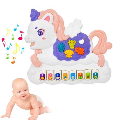 Teclado Musical Infantil CY2213 Unicórnio 13 Teclas 12 Sons GXM