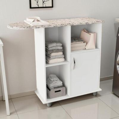 Tábua de Passar Roupa com Nichos e Porta MDP Branco de Casa