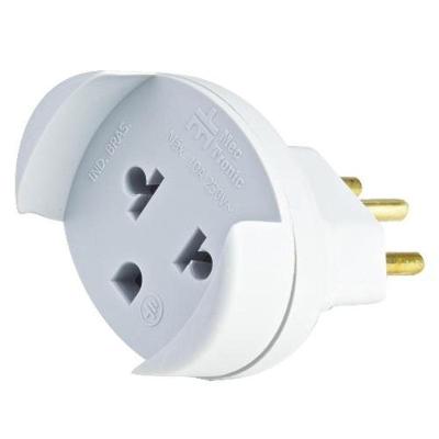 Adaptador de Tomada 3P 10A Conversor Antigo para Novo Padrão Cinza Mec Tronic