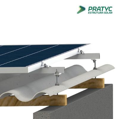 Estrutura Fixação Painéis Solares Fibromadeira 4 Placas Alumínio Pratyc