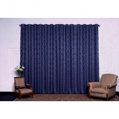 Cortina Jacquard Semi-Blackout 5,00x2,30M Poliéster Azul Marinho Ludatex
