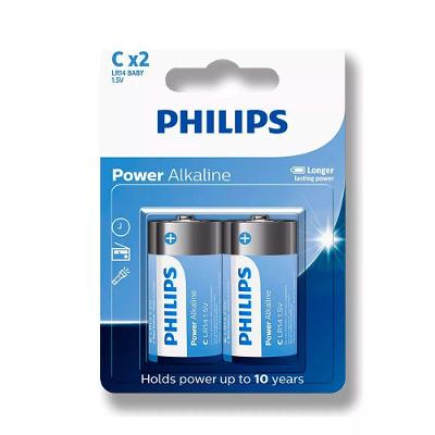 Kit 2 Pilhas Alcalinas C LR14 Philips Longa Duração