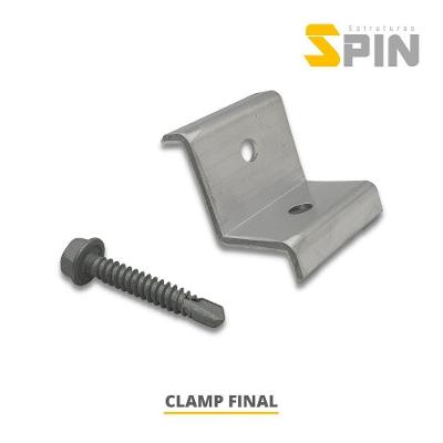Kit Fixação Painéis Solares Laje 4 Painéis Aço Carbono Spin