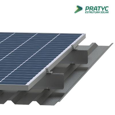 Kit Perfil Mini Trilho Alto 55cm Painéis Solares Alumínio Pratyc