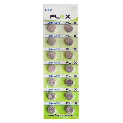 Bateria Botão 2 Flex LR44 Cartela com 14 Unidades