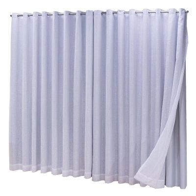 Cortina Blackout com Linho 3,00x2,50M para Varão Duplo Branco Gelo Ludatex