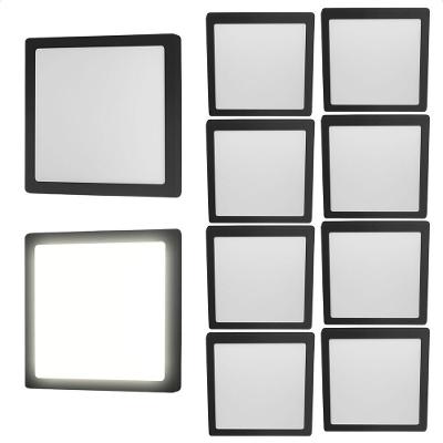 Kit 10 Painéis LED Quadrado Sobrepor 18W 4000K Bivolt Preto Taschibra