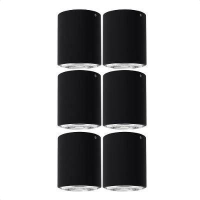Kit 6 Spots de Sobrepor Cannon PAR30 E27 20W Preto Bivolt Taschibra