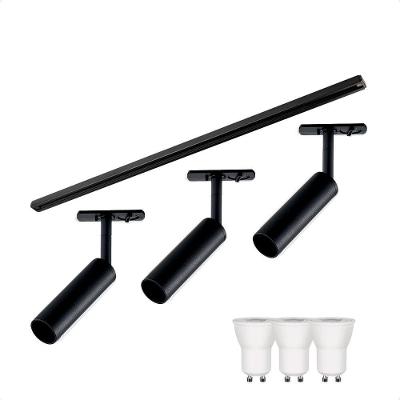 Kit Trilho Eletrificado 1m 3 Spot MR11 4000K Preto Bivolt Bravalumi