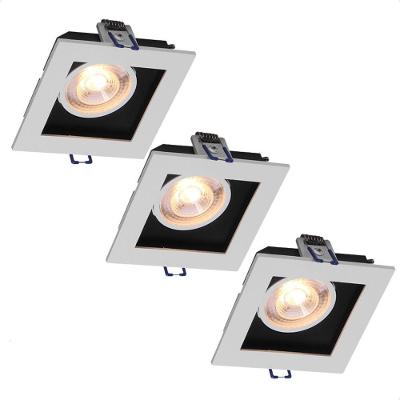 Kit 3 Spot LED Quadrado Embutir Frame 5W 3000K Bivolt Branco Taschibra