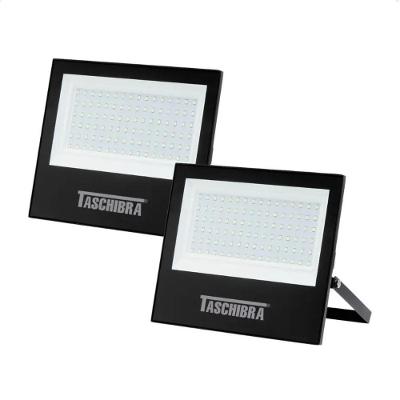 Kit 2 Refletores Holofote LED 100W 6500K Bivolt IP65 Preto Taschibra