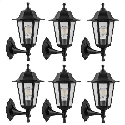 Kit 6 Arandelas Colonial Vintage TLF26 E27 60W Bivolt Preto Taschibra