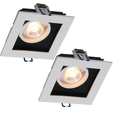 Kit 2 Spot LED Quadrado Frame 5W 3000K Bivolt Branco Taschibra