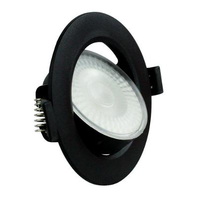 Spot LED Redondo Embutir 5W 3000K Bivolt Preto Foxlux