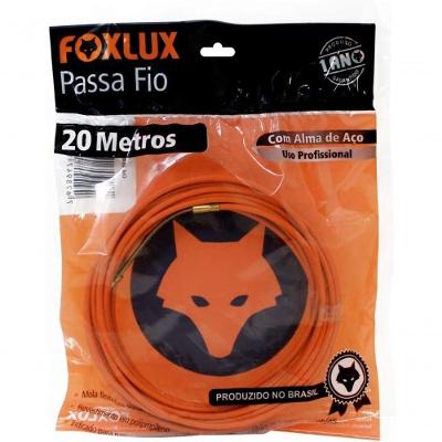 Passa Fio com Alma de Aço 20m Ponta Tipo Mola Anticorrosivo Foxlux