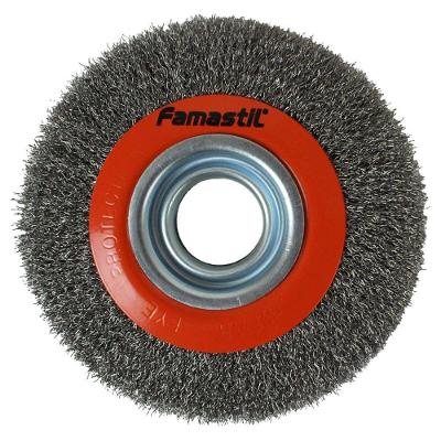 Escova de Aço Circular Famastil 6" Furo 1.1-4" Espessura 3-4"