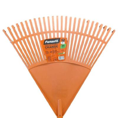 Vassoura Plástica para Folhas 26 Dentes Laranja Famastil