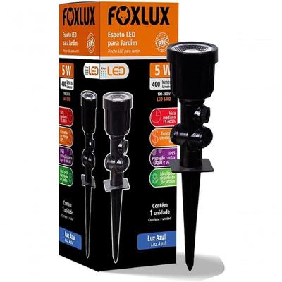 Espeto LED para Jardim Foxlux 5W Luz Azul Bivolt