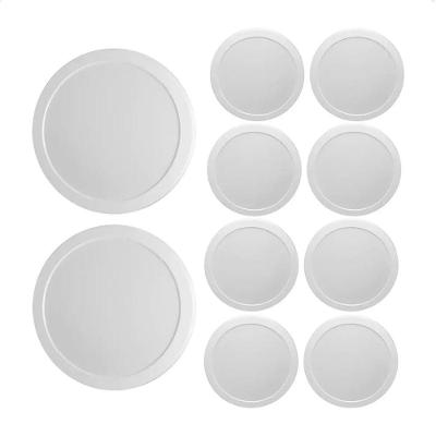 Kit 10 Painéis de LED 12W Redondo Sobrepor 6500K Bivolt Taschibra