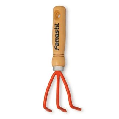 Ancinho de Jardinagem 3 Dentes Reforçado Aço Carbono Famastil
