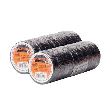 Kit 20 Fita Isolante PVC Antichamas 20mx19mm Preta Foxlux